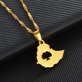 Anniyo 2.1CM Ethiopian Oromia Map Pendant Chains for Women Girls Oromo Jewelry @038821