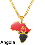 Anniyo 3.8CM Hip-hop Africa Map Pendant Necklace Jewelry Ghana Nigeria Congo Sudan Somalia Uganda Zimbabwe Zambia Liberia#207921