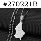 Anniyo Luxembourg Map City Name Pendant Necklaces Letzebuerg of Maps Jewelry  #270221