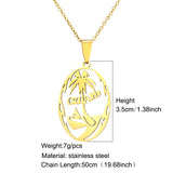 SONYA Guam's Necklaces for Women Men Gold Color Guam Pendant Wedding Party Engagement Stainless Steel Jewelry