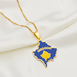 Anniyo Kosovo Pendant Necklaces For Women Girls Gold Color Jewelry Kosoves Pendant Jewellery #258921