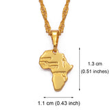 Anniyo (1.3CM) Mini Africa Map Pendant and Necklace for Women Girls Gold Color Jewelry Small Map African Wholesale #048604