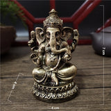 Gold Lord Ganesha Statue Buddha Elephant hindu God Sculpture Figurines Resin Home Garden Decoration Buddha Statues For House