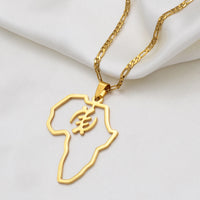 Anniyo African Map Cultural Symbol Pendant Necklaces Women Men Adinkra Gye Nyame Ethnic Jewelry Congo Ghana Nigeria @129721