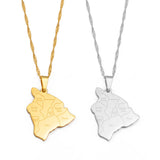Anniyo Hawaii Map With City Name Pendant Necklaces Hawaiian Jewelry #256621