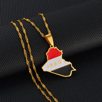Anniyo Republic Of Iraq Map Pendant Necklaces Jewelry Map Of Iraq Chain Necklace #252421