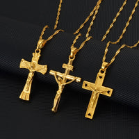 Anniyo Jesus Cross Pendants and Necklaces for Women Girls Jesus Christianity Religion Christian Baptism  Charm Crosses