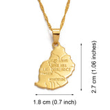 Anniyo Ile Maurice Map Pendant Necklace Women Men Gold Color Jewelry The Republic of Mauritius Maps Necklaces @002410