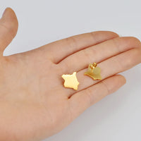 Anniyo Stud Earrings Zimbabwe Nigeria Kenya Congo Ghana Cameroon Map Jewelry for Women Girls Gold Color African Earrings #205821