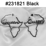 Anniyo African Map Big Earrings Exaggerate Larger Queen Earring Stud Africa Traditional Ethnic Hyperbole Wedding Jewelry #231821