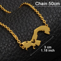 Anniyo Gold Color Panama Map Pendant Chain Necklaces Panamanian Maps Jewelry #011621