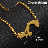 Anniyo Gold Color Panama Map Pendant Chain Necklaces Panamanian Maps Jewelry #011621