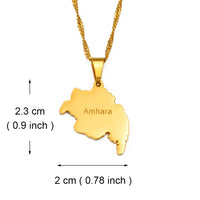 Anniyo Ethiopia Amhara Pendant Necklaces for Women Jewelry for Gold Plated #239121
