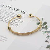 Simple Stainless Steel Twisted Wire Mesh Opening Steel Ball Ladies Bracelet Birthday Anniversary Gift Wholesale