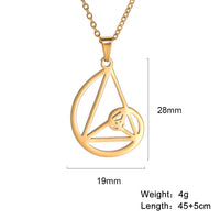Skyrim Fibonacci Spiral Circle Triangle Golden Ratio Geometry Pendant Necklace Stainless Steel Women Choker Necklace Jewelry