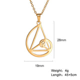 Skyrim Fibonacci Spiral Circle Triangle Golden Ratio Geometry Pendant Necklace Stainless Steel Women Choker Necklace Jewelry