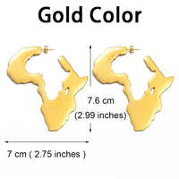 Anniyo African Map Big Earrings Exaggerate Wedding Stud Earring Ornaments Traditional Ethnic Hyperbole Ethnic Jewelry #237221