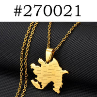 Anniyo Azerbaijan Map City Name Pendant Necklaces Azerbaycan of Maps Jewelry  @270021