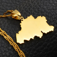 Anniyo The Kingdom Of Belgium Gold Color/Silver Color Map Pendant & Necklaces for Women Belgie/Belgique/Belgien Country  #022021