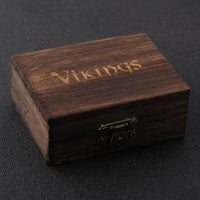 Iron Color Viking Odin Rune Pendant Necklace with Stainless Steel Chain As Men Gift with wooden box