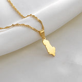 Anniyo 1.8CM Small Size Albania Map Pendant Necklaces for Women Girls Gold Color/Silver Color Albanian Jewelry #146921
