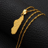 Anniyo Madagascar Map Pendant Necklaces for Women Men Gold Color Jewelry Africa Malagasy Maps Chain #006910