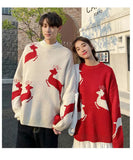 Christmas Sweater Women Autumn Winter Korean Loose Pullover Deer Sweater Men and Woman Oversized Sweaters Couples