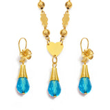 Anniyo Hawaiian Jewelry sets Pendant Necklaces Flower Earrings Colored Crystal Bead Ball Chains Guam Micronesia Chuuk #258006