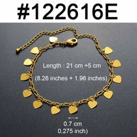 Anniyo Charm Anklet of Butterfly Dolphin Stone Shell Cross Heart fish Foot Chain Gold Color Jewelry Wedding Party Anklet #122616