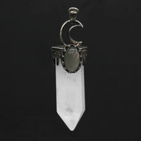 Natural Amethyst Rose Quartz Crystal Lapis Lazuli Labradorite Hexagon Moon Black Agate Tiger Eye Stone Pendant Jewelry For Women