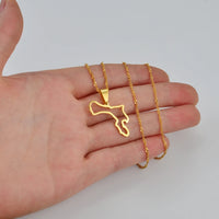 Anniyo Outline Bonaire Map Pendant Necklaces Netherlands Antilles Jewelry #243021