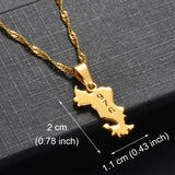 Anniyo Small Mayotte Pendant Necklaces for Women Girls Mamoudzou Mahore Jewelry #146521