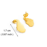Anniyo 1.7CM Map of Montserrat Stud Earrings Stainless Steel Montserrat Maps Jewelry  #266321
