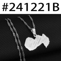 Anniyo Paraguay Map Pendant Necklaces for Women Men Jewelry Paraguayan #241221