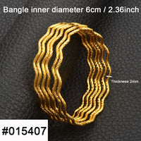 Anniyo 6pcs/Lot Wave Bracelets Women Girls Dubai Bracelet Jewelry Arab Middle Eastern African Metal Bangles Weeding Item #015307