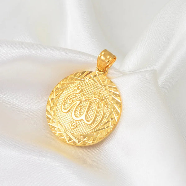 Anniyo 3.2CM Allah Charms Pendants Gold Plated for Women Men,Arabic Muslimic Jewelry Factory Price #610020