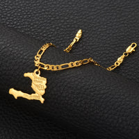 Anniyo Charm Haiti Map Bracelets Bangles Men Women Girl Ayiti Maps Jewelry Haiti Accessories Link Chain Bracelet #104521