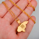 Anniyoc Honduras Map Flag Pendant Necklaces for Women Gold Color Charm Maps Jewelry Patriotic Bests #017421