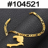 Anniyo Charm Haiti Map Bracelets Bangles Men Women Girl Ayiti Maps Jewelry Haiti Accessories Link Chain Bracelet #104521