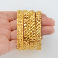 Anniyo 4 Pieces/Lot Wholesale African Bangle Ethiopian Gold Color Bracelets Style of Middle East Dubai Weeding Products @086306