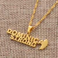 Anniyo Dominica Strong Map Pendant Necklaces Gold Color & Stainless Steel Jewelry Dominica Country Map @076121