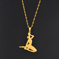 Anniyo 3CM Haiti Pendant Necklace Women Girls Neg Mawon Ayiti Items Gold Color Jewelry of Haiti Accessories Neg Maron @067221