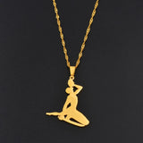 Anniyo 3CM Haiti Pendant Necklace Women Girls Neg Mawon Ayiti Items Gold Color Jewelry of Haiti Accessories Neg Maron @067221