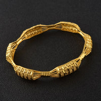Anniyo 4PCS/LOT, Dubai Bangle Bracelet for Women Gold Plated Jewelry African Arab Wedding Bracelet  @088106M