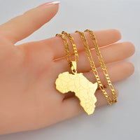 Anniyo Africa Map Pendant Necklaces Women Men Silver Color/Gold Color African Ethnic Jewelry  #077621B