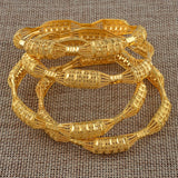 Anniyo 4PCS/LOT, Dubai Bangle Bracelet for Women Gold Plated Jewelry African Arab Wedding Bracelet  @088106M