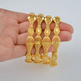 Anniyo 4 Pieces/Lot Gold Color Bangle for Women Ethiopian Bracelets Middle East Dubai Wedding Jewelry African  @086506