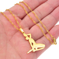 Anniyo 3CM Haiti Pendant Necklace Women Girls Neg Mawon Ayiti Items Gold Color Jewelry of Haiti Accessories Neg Maron @067221