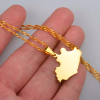 Anniyo Cabo Verde,Sao Vicente Map Pendant Necklaces for Women Girl Barlavento Islands Jewelry Ilha de Sao Vicente #024821