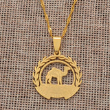 Anniyo Eritrea Map Flag Pendant Necklaces Chain Women Girls,Map of Eritrea Gold Color Jewelry African Necklace Ethiopia #109921